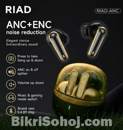 RIAD-ANC TWS Wireless Bluetooth Earbuds